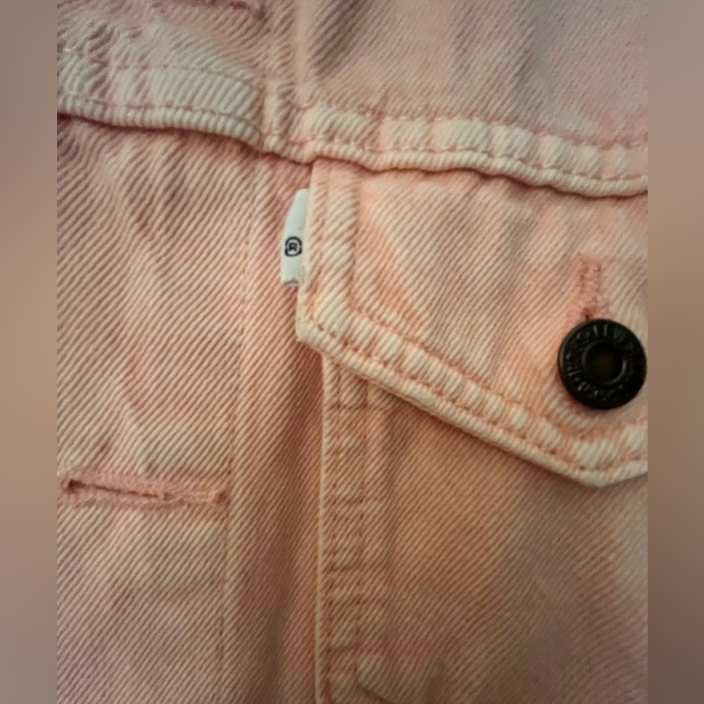 Levi’s original puff sleeve trucker Pink Denim Jacket - Picture 8 of 13